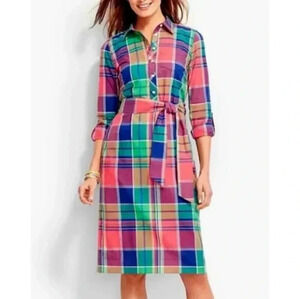 Plaid Multicolor Shirt Dress